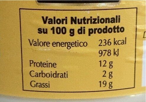 Golosetto-Crema di Parmigiano Reggiano - Valori nutrizionali