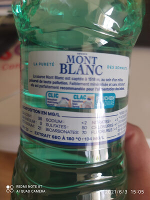 Eau minérale Mont Blanc - Ingrédients