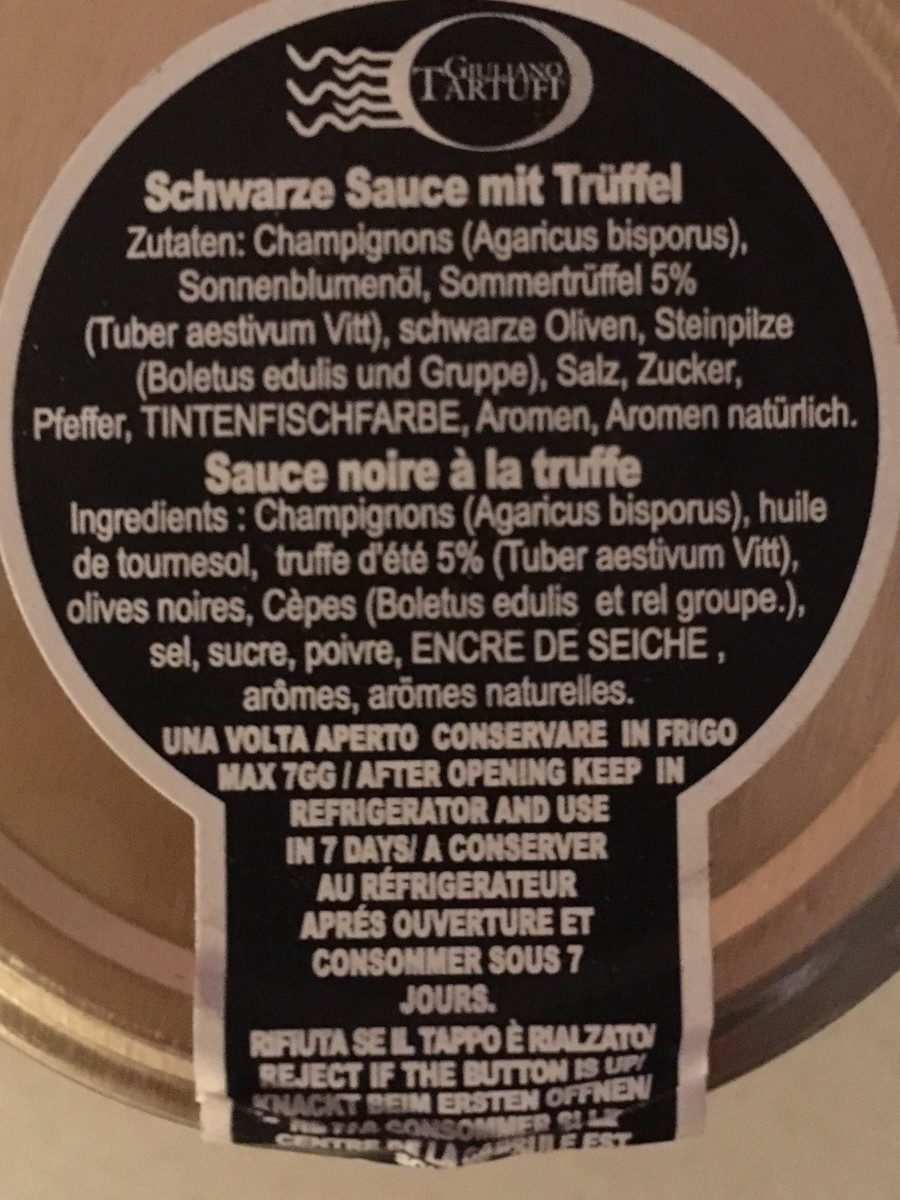 Salsa nera al tartufo - Ingredients - fr
