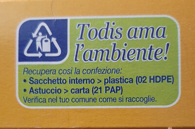bastoncini di crusca - Recycling instructions and/or packaging information