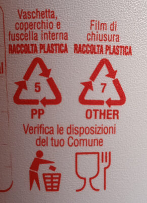 Riccotta - Istruzioni per il riciclaggio e/o informazioni sull'imballaggio