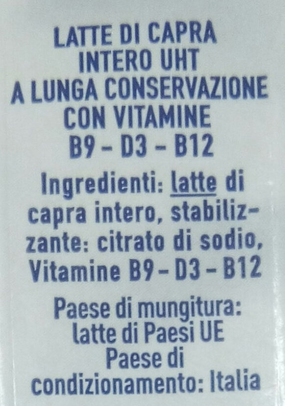 Latte di capra - Ingredients - it