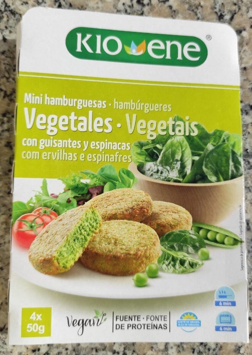Mini hamburguesas Vegetais com ervilhas e espinafres - Producto