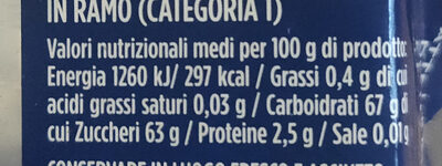 Datteri Deglet Nur di Tunisia in ramo - Nutrition facts - it