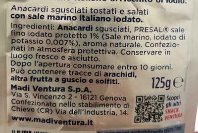 Anacardi - Ingredienti