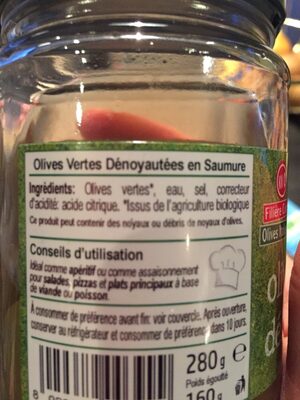 Olives vertes denoyautees - Ingredients - fr