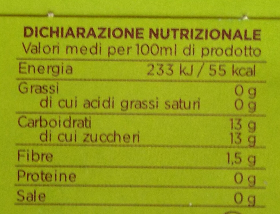 Nettare di pera - Nutrition facts - it