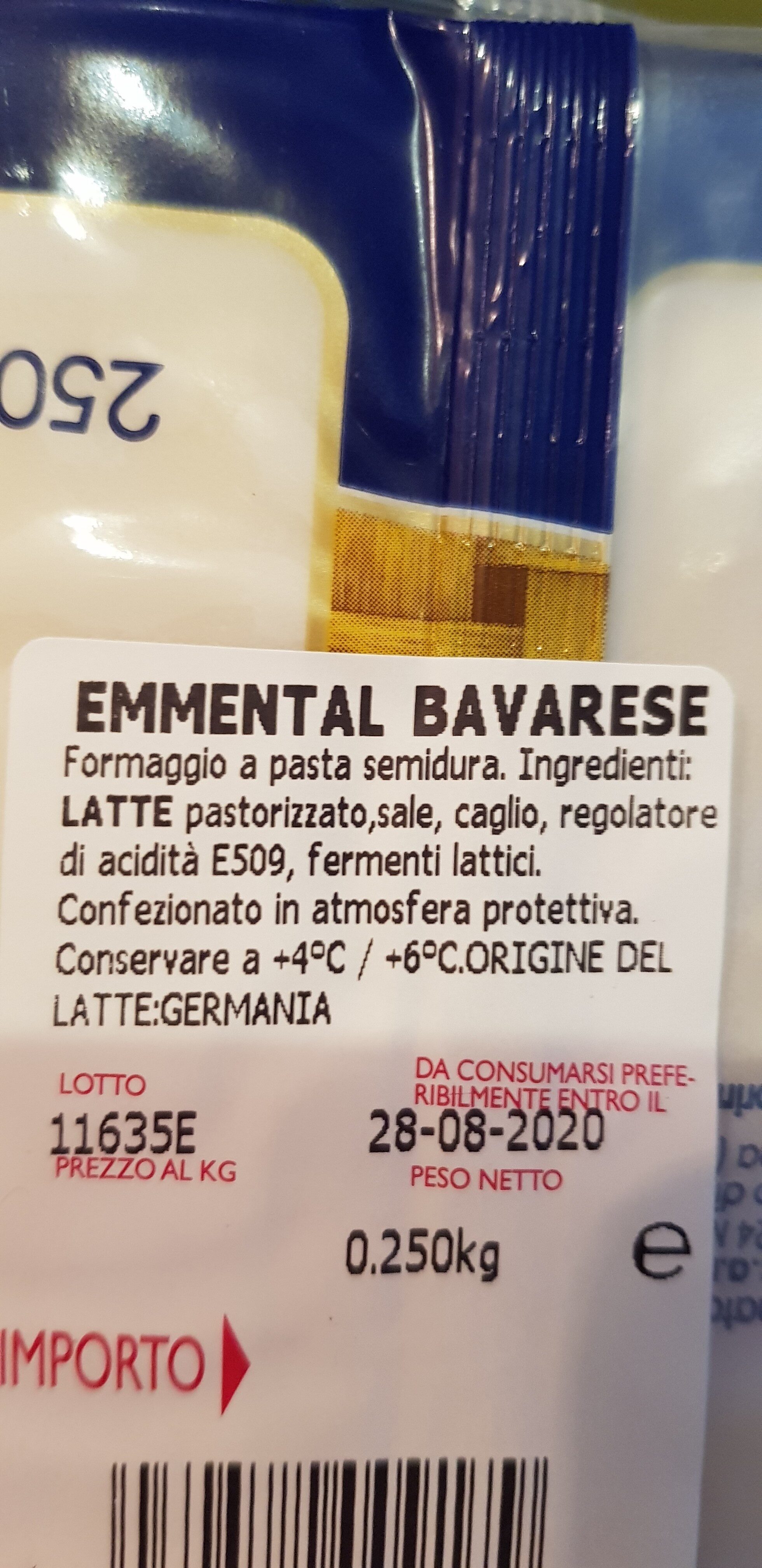 Emmental Bavarese - Ingredienti - en