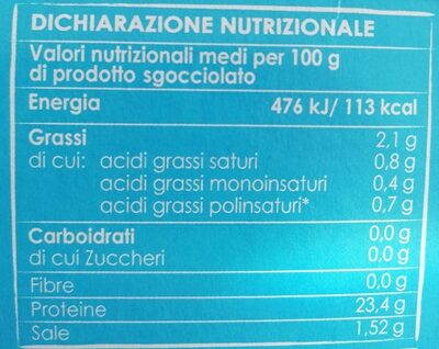 Filetti di Sgombro al naturale - Nutrition facts - it