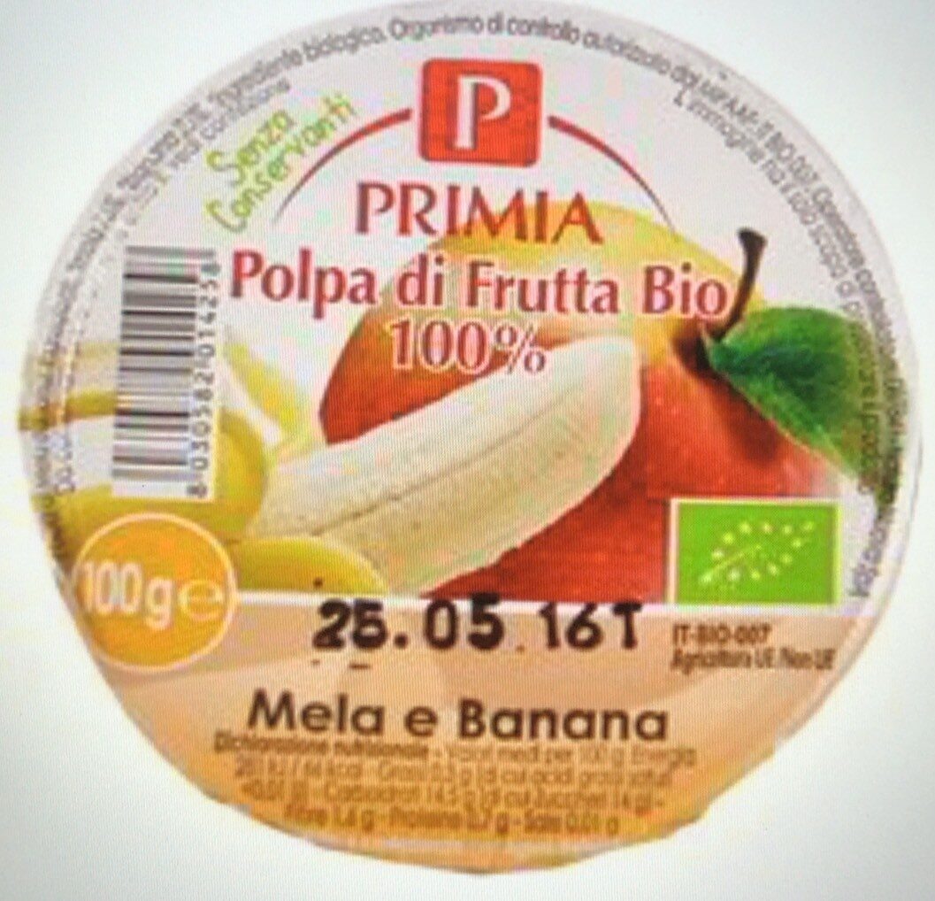 Polpa di frutta Bio - mela e banana - Prodotto