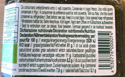 Pesto Alla Genovese - Bio - Tableau nutritionnel