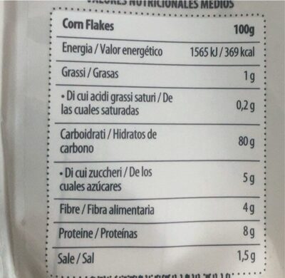 Corn Flakes - Valori nutrizionali