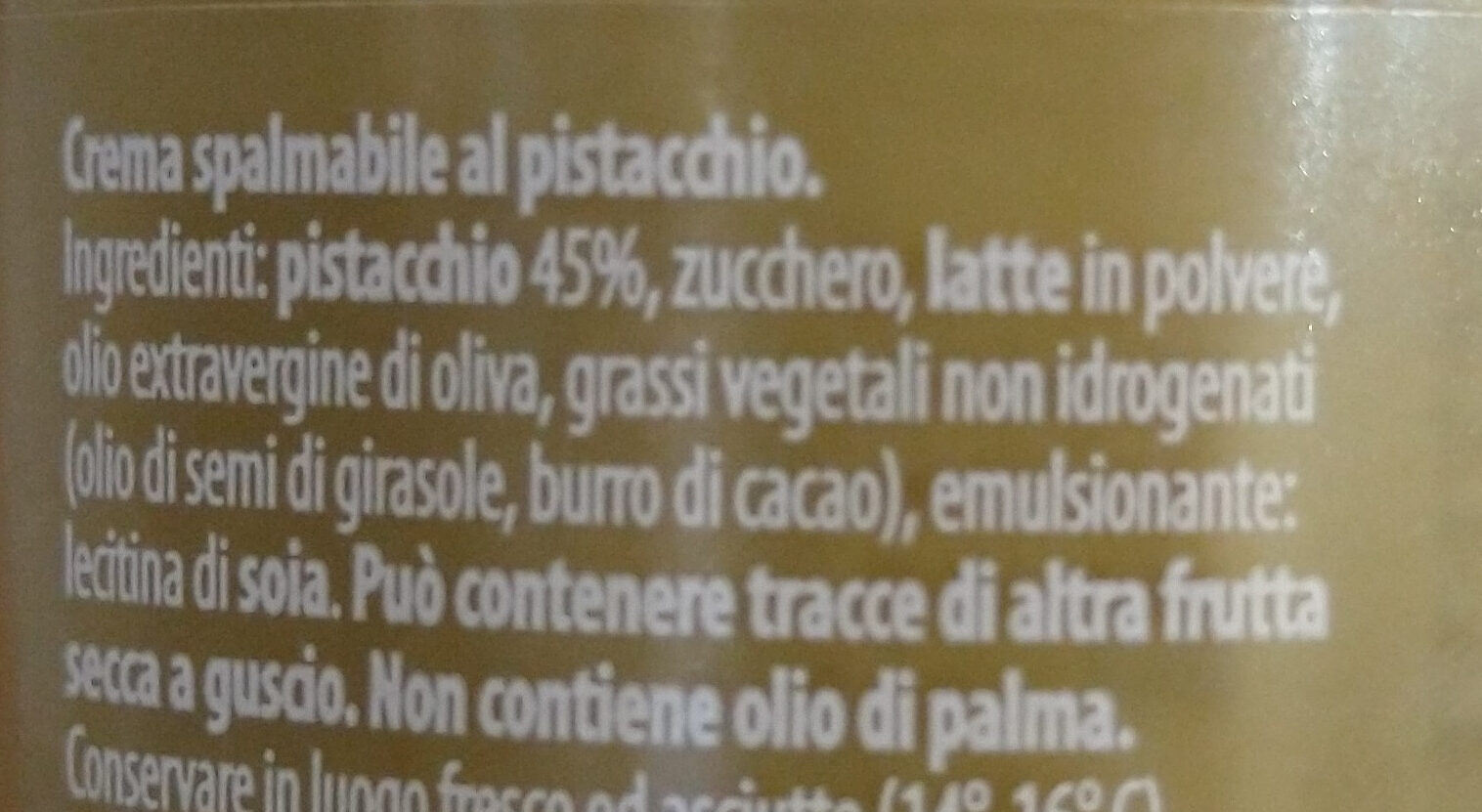 Pistazien Streich-Creme, italienisch - Ingredienti