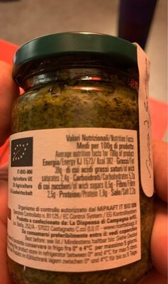 Pesto al Basilico - Tableau nutritionnel
