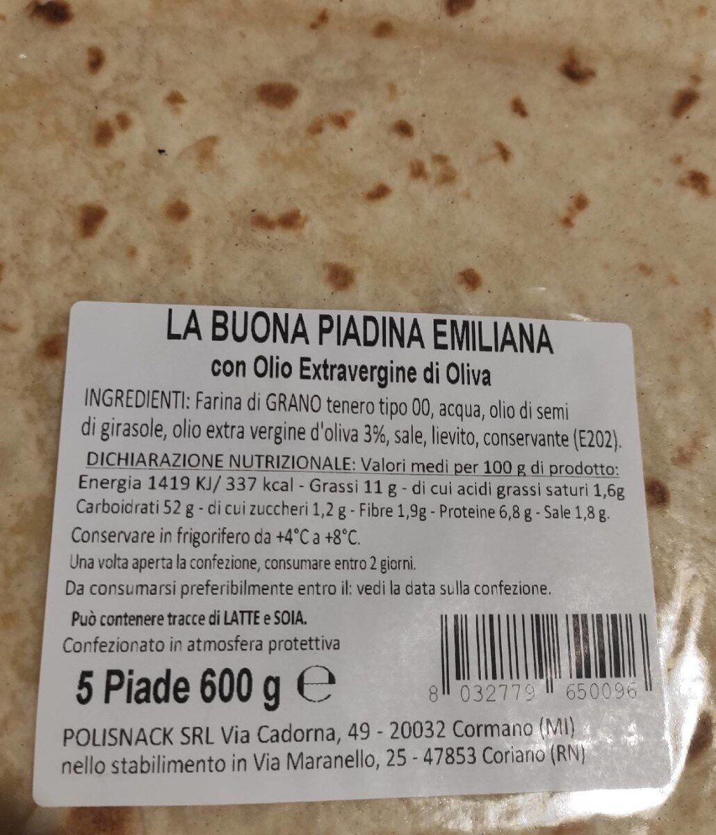 La buona Piadina Emiliana - Prodotto