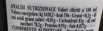 Aceto Balsamico - Nutrition facts - it