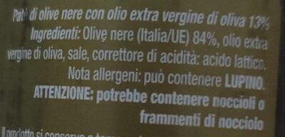 Paté di Olive Nere - Ingrediënten - it