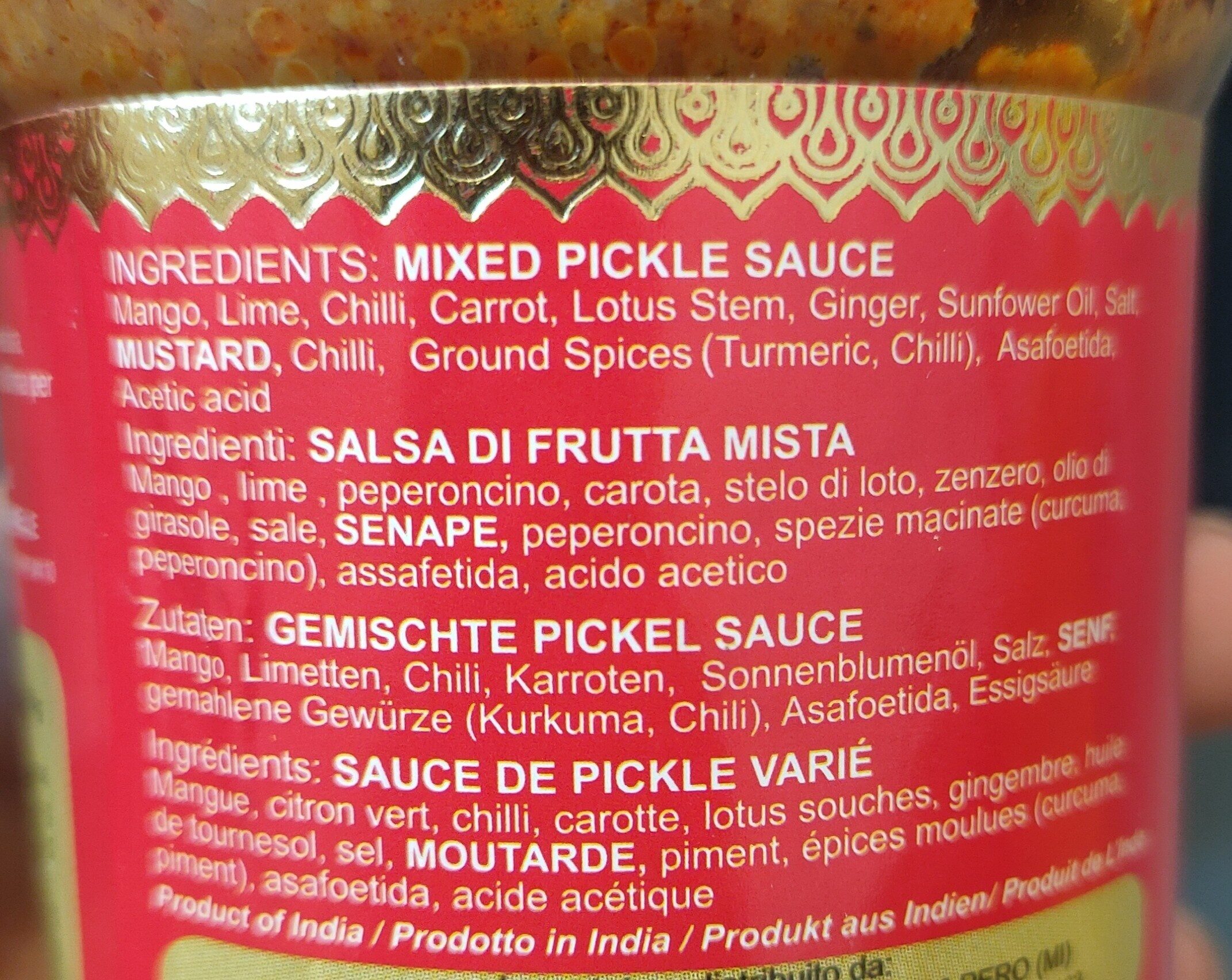 Mixed pickle - Ingredients - it