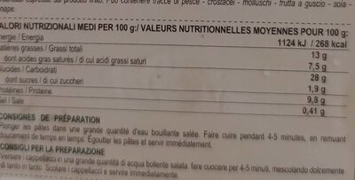 Mezzelune preparation Truffe - Nutrition facts - fr