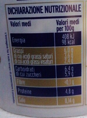 Yogurt colato - Información nutricional - it