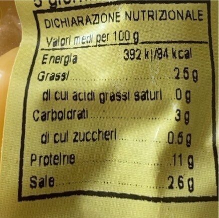 Lupini salati - Nutrition facts - it