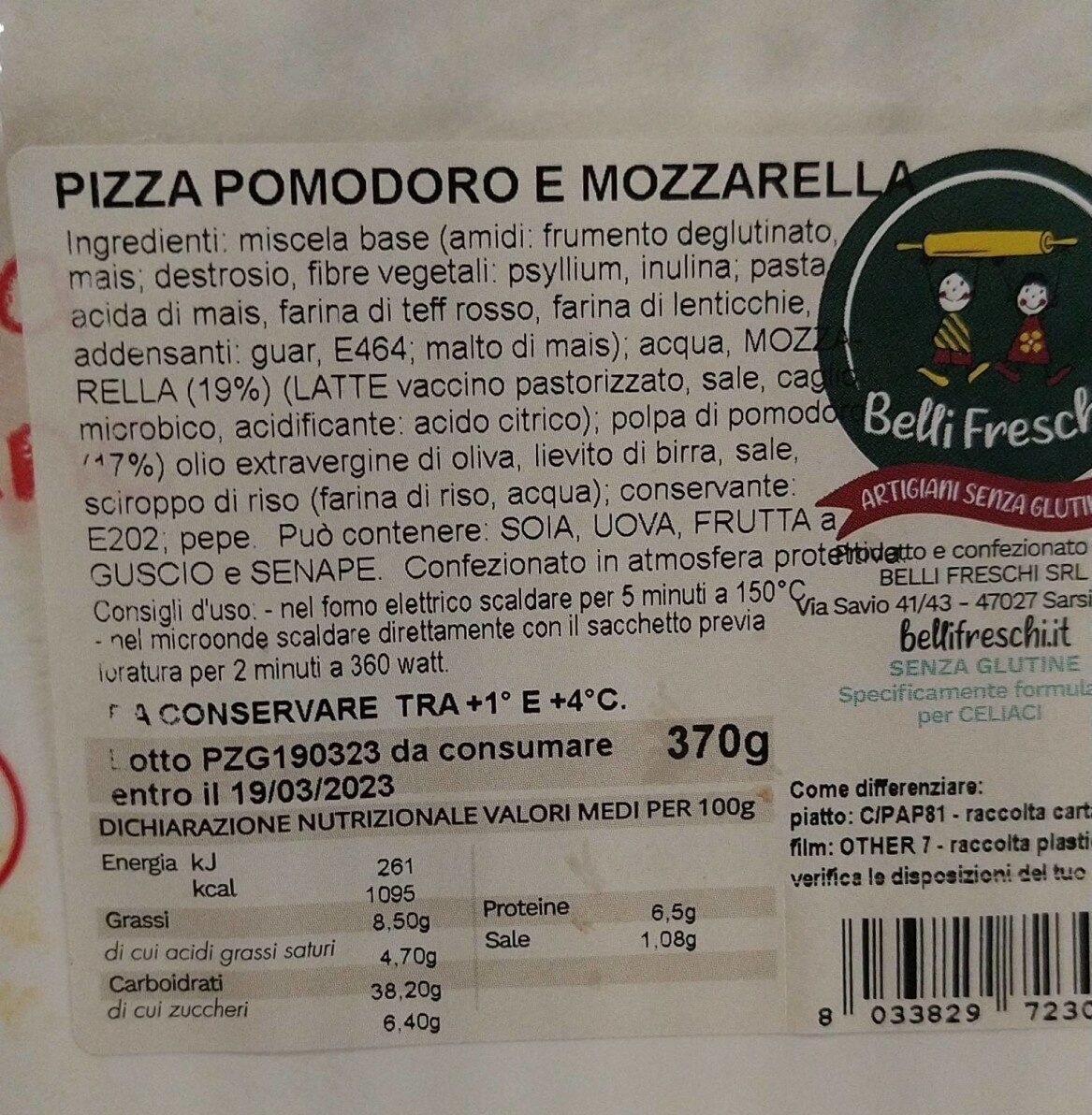 Pizza pomodoro mozzarella senza glutine - Produit - it