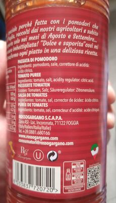 Rosso Gargano - Ingredienti