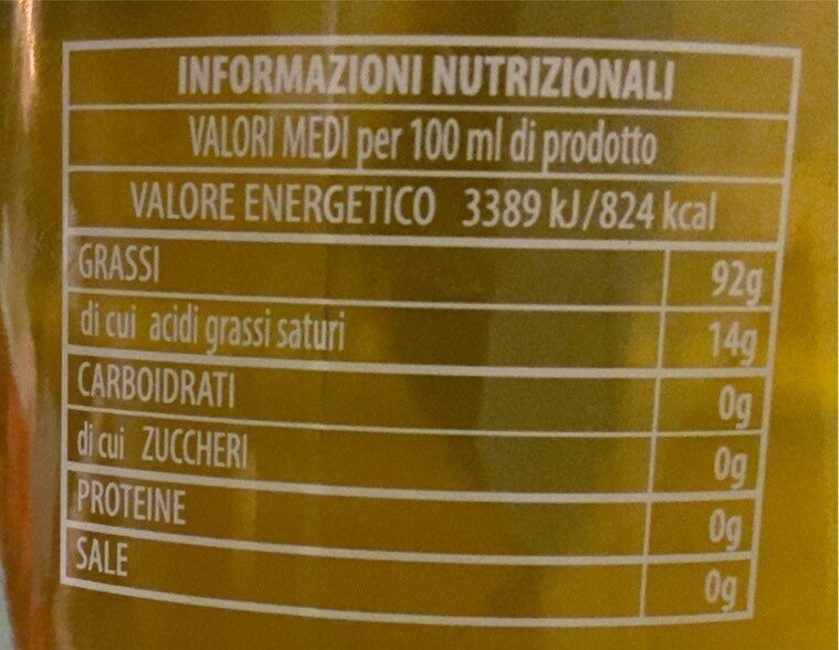 Olio extravergine di oliva - Valori nutrizionali - fr