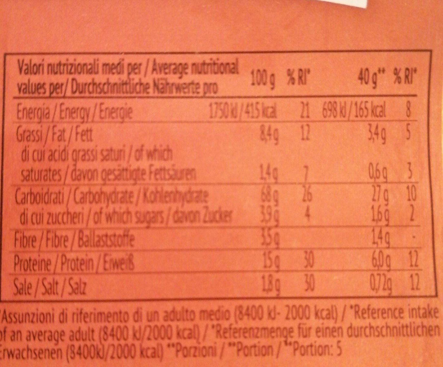 Ciabattine crackers gusto pizza - Nutrition facts - it