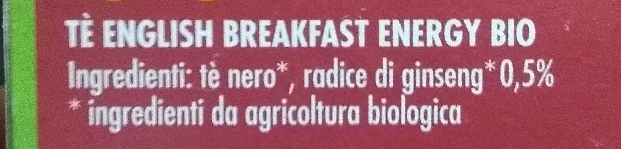 English Breakfast Energy - Ingredienti