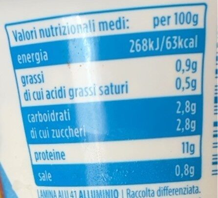 Fiocchi di latte con yogurt - Valori nutrizionali
