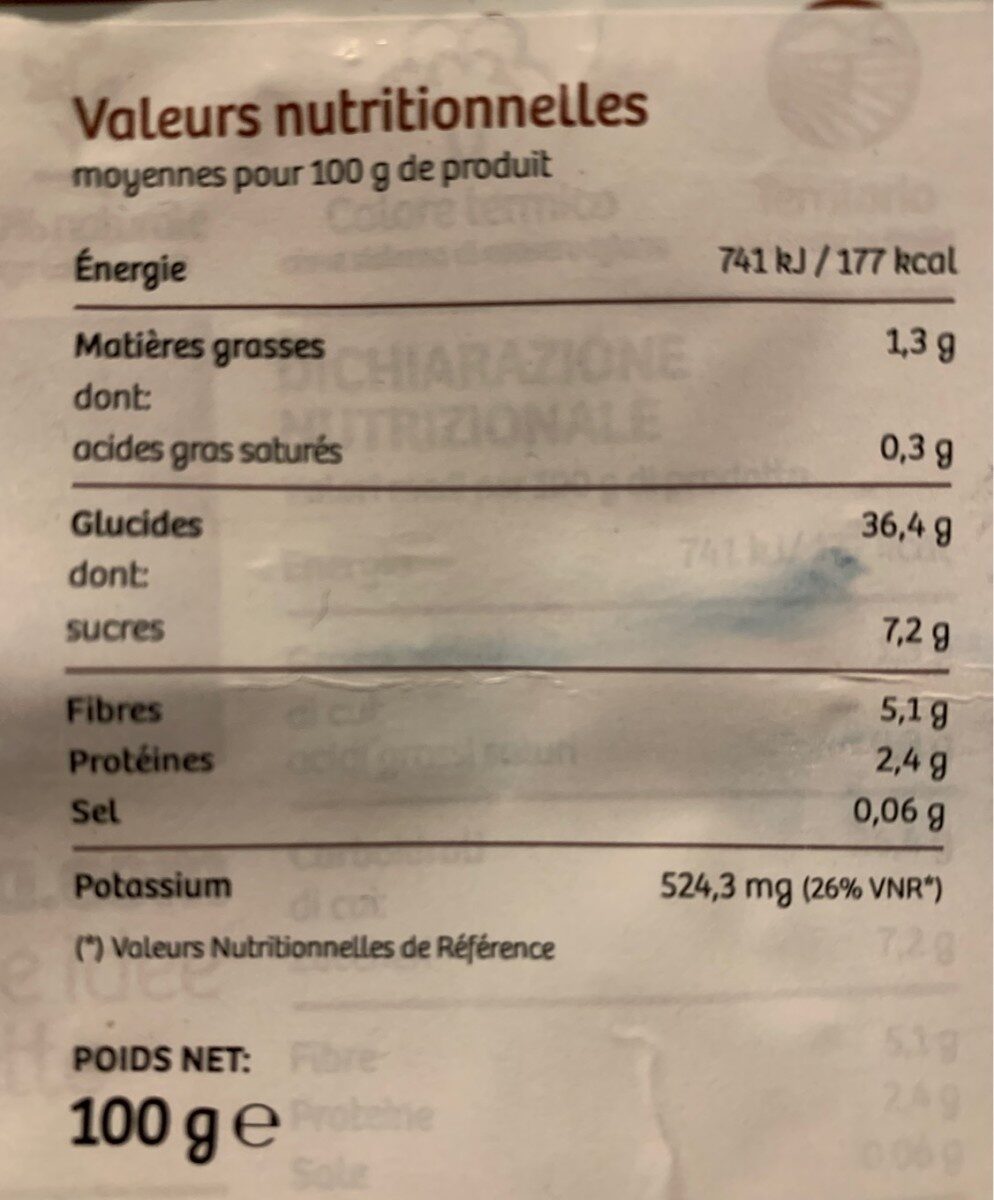 Castagne snack - Nutrition facts - it