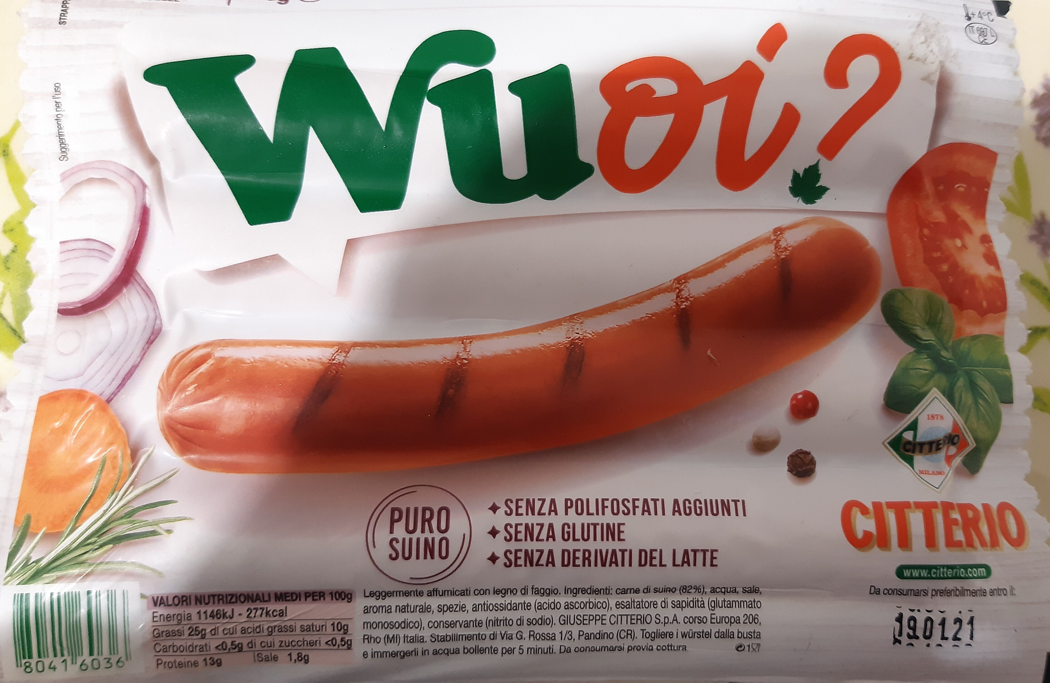 Wuoi? 4 Maxi Würstel Senza Pelle - Produit - it