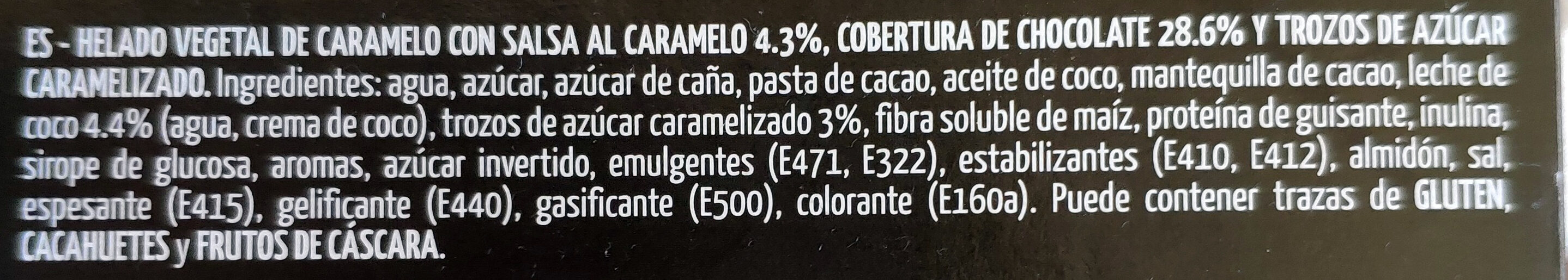 Sweet caramel - Ingredients - es
