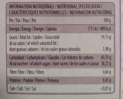 barretta ai frutti rossi - Nutrition facts - it