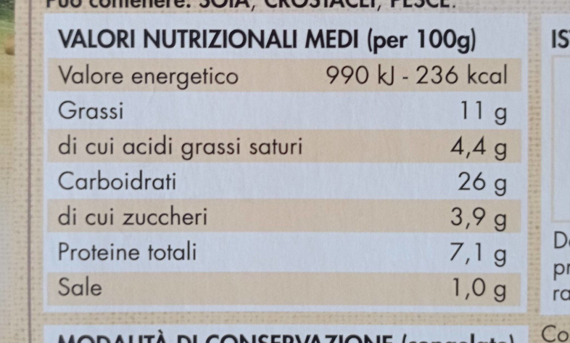 Erbazzone Reggiano - Nutrition facts - it