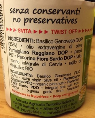Pesto Genovese - Ingrédients