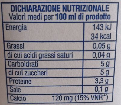 Latte scremato - Nutrition facts - it