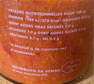 Sauce Amatriciana - Voedingswaarden - fr