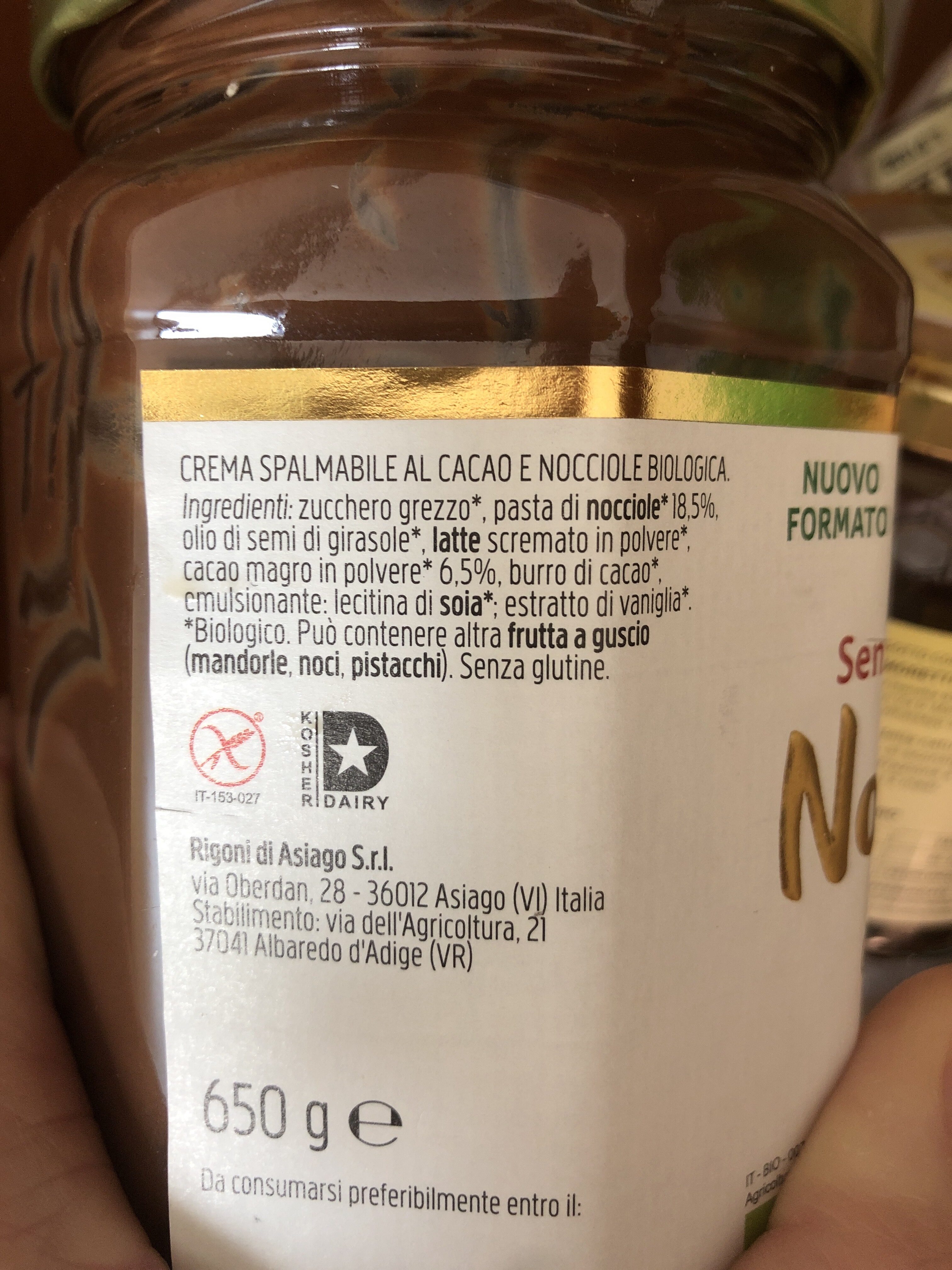 Nocciolata crema al cacao e nocciolr - Ingredienti