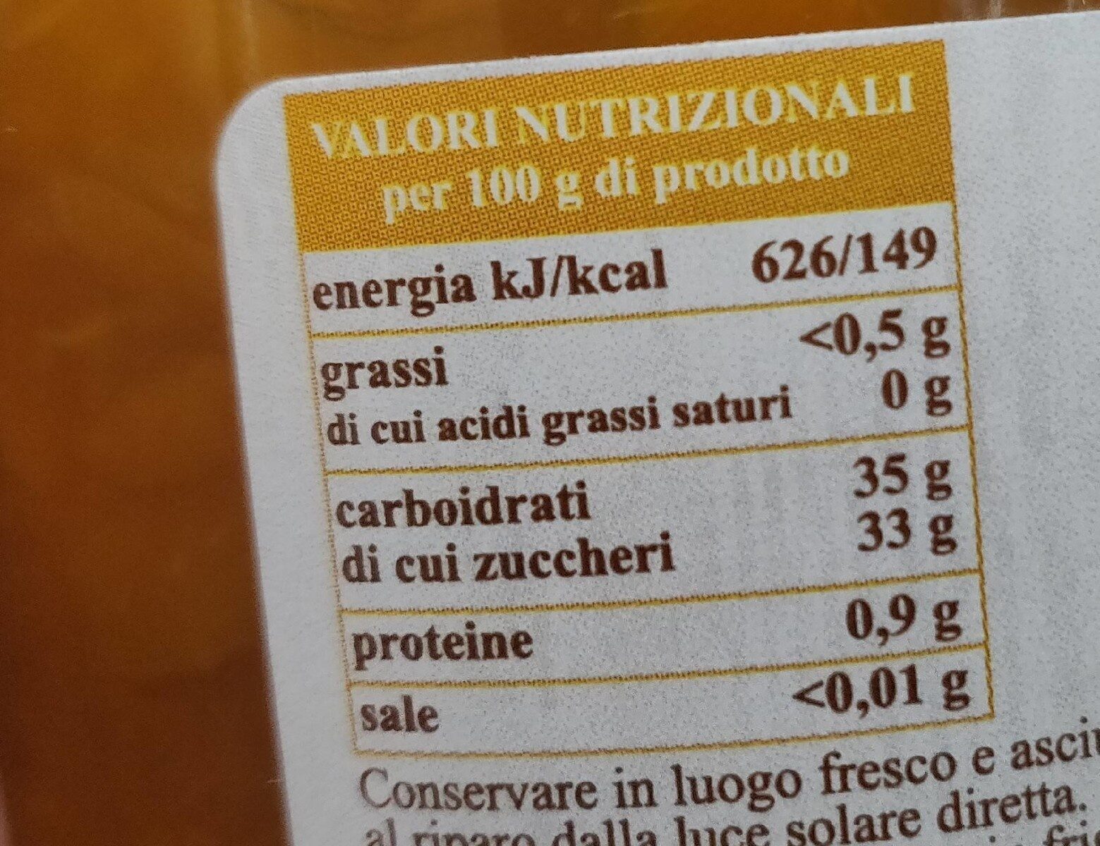 100% frutta pesche italiane - Nutrition facts - it