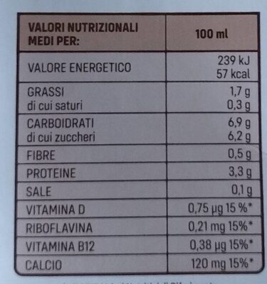 Soia bevanda vegetale al gusto di vaniglia - Valori nutrizionali
