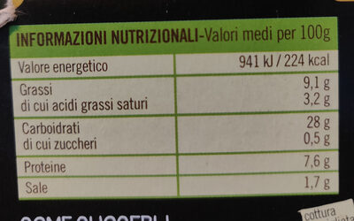 Ravioli di verdure al vapore - Nutrition facts - it