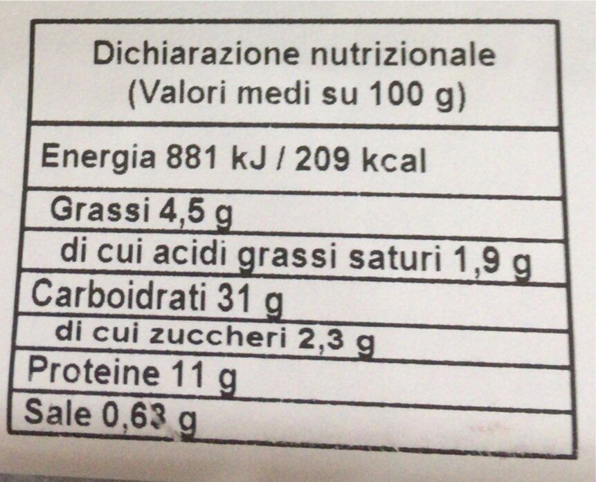 Ravioli di magro con ripieno di ricotta e spinaci - Nutrition facts - it