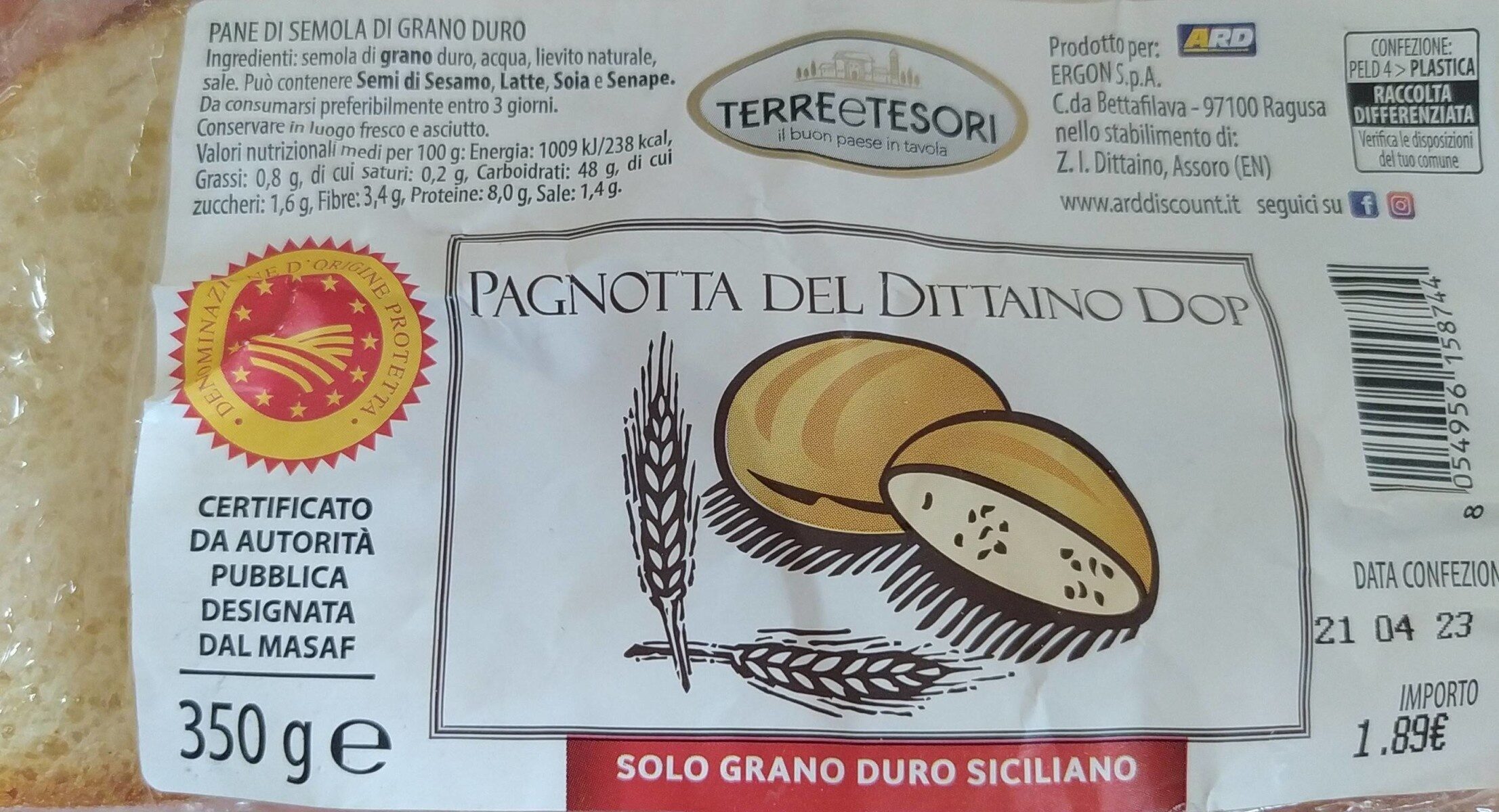 Pagnotta del Dittaino DOP - Product - it