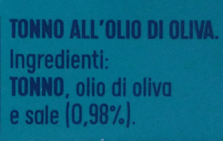 Tonno Olio di Oliva e un Pizzico di Sale - Ingredienti