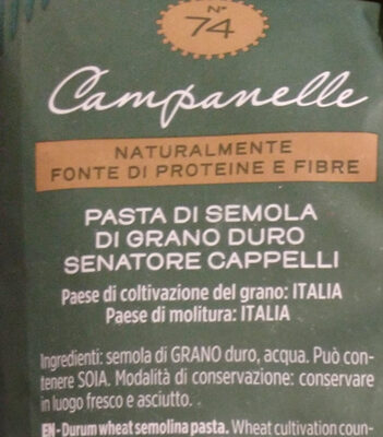 Campanelle - Ingredienti