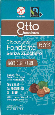 Cioccolato fondente senza zucchero nocciole intere - Prodotto