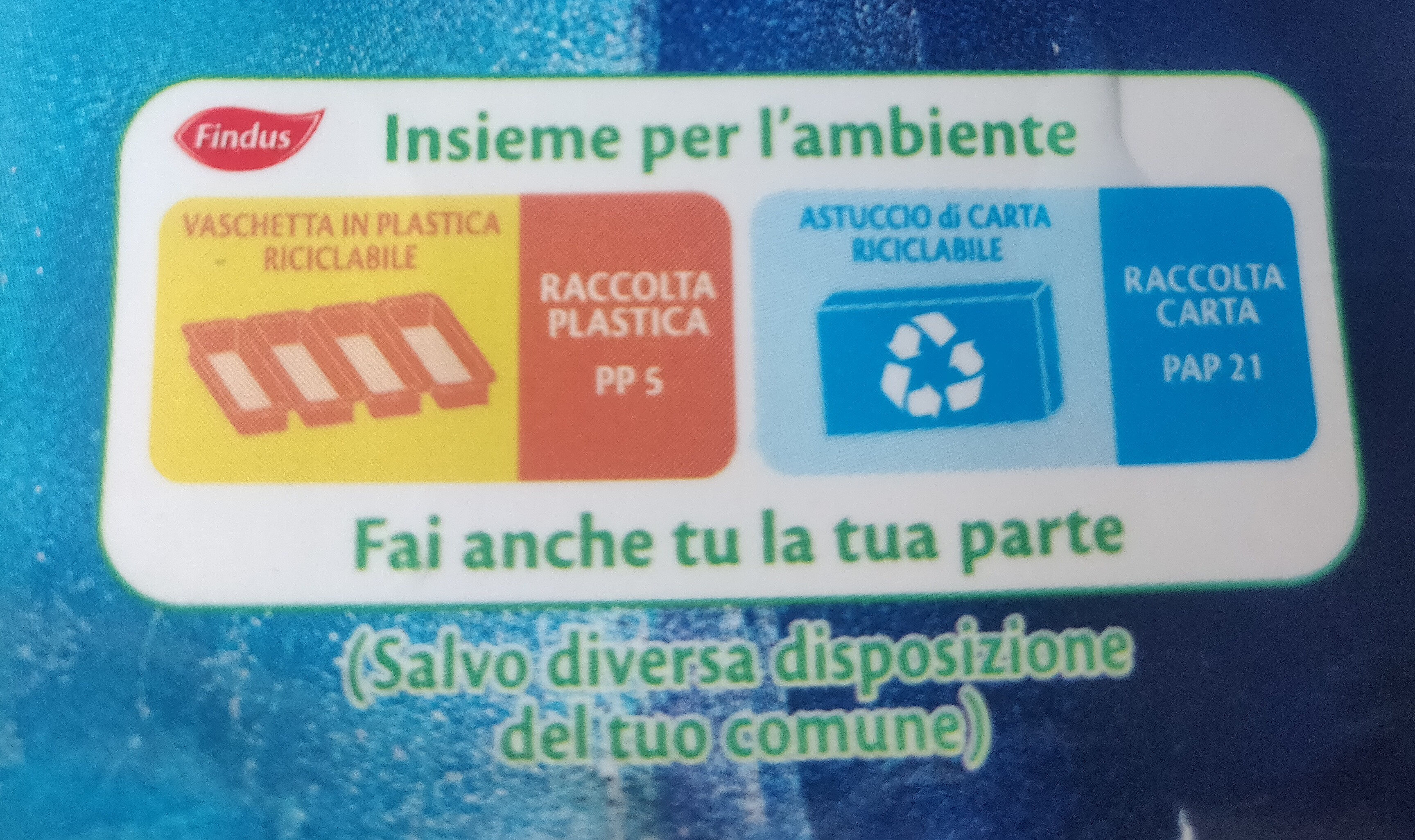 4 Fiori di merluzzo - Istruzioni per il riciclaggio e/o informazioni sull'imballaggio