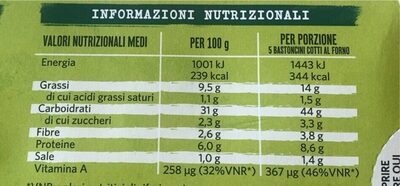 Green cuisine - Bastoncini di spinaci - Nutrition facts - it